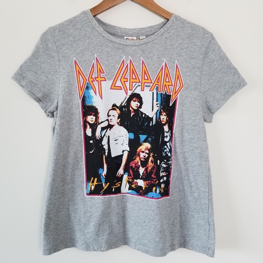Junk Food Def Leopard Gray Graphic Tshirt, Sz L